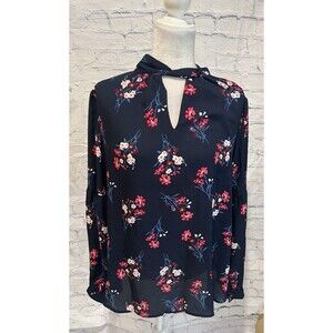Laurie Felt Women's Long Sleeve Floral Top with Keyhole Detail Size Large